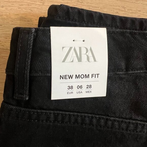 Never Worn Zara New Mom Jeans Black Size 06 - Picture 2 of 6